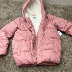 Sherpa Hooded Jacket Size L 10/12 New With Tag