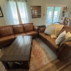 Genuine Leather Sofa And Loveseat 