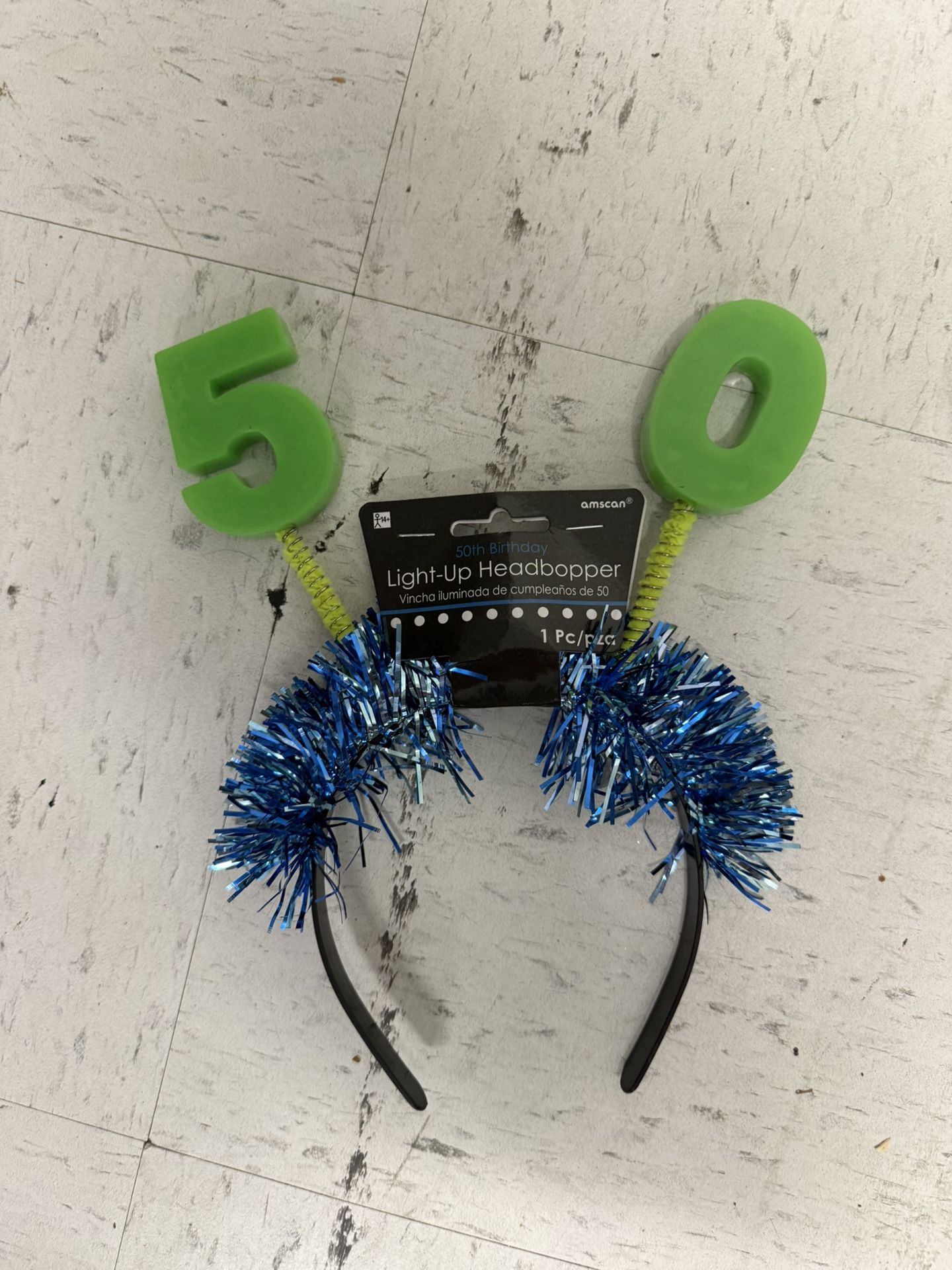 50th birthday light up headbopper- brand new with tags
