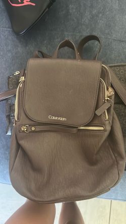 Calvin Klein Brown Leather Backpack