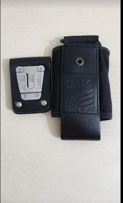 Radio Holder - Cobra Tuskin Black Leather Belt Holster Pouch