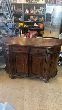 Solid wood credenza