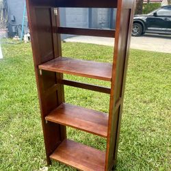 Dark Heavy Wood Folding Display Shelf 11x20x49