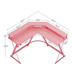 Pink L Desk