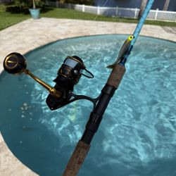 Mint 3500 Penn Slammer On Custom North Fork Rod 