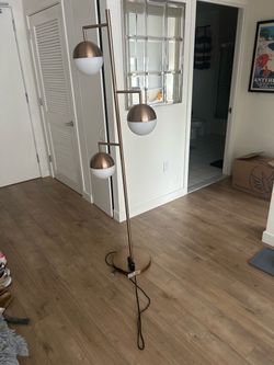 CB2 Orb Champagne Floor Lamp