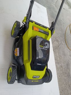 40 volt Ryobi brushless push lawn mower tool only $130