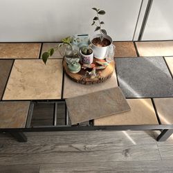 Tiled Top Coffee Table with Metal Frame
