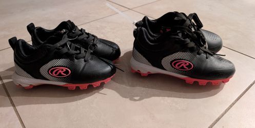 2 Pairs Of Girl Baseball Cleats Size 10 & Size 11