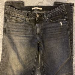 Dark Grey Levis Skinny Jeans (Size 28)
