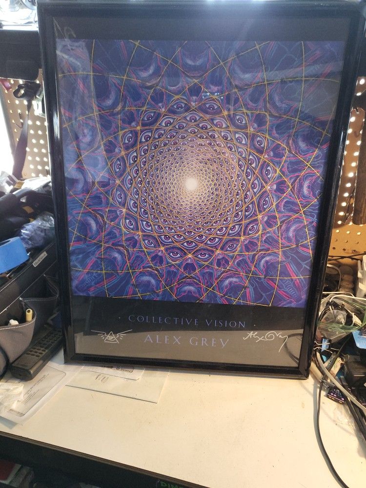 Alex Grey Print/Poster Signed & Doodled "COLLECTIVE VISION" TOOL ARTIST 🎨