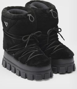 Black Prada Shearling Ski Boots (Very Warm)