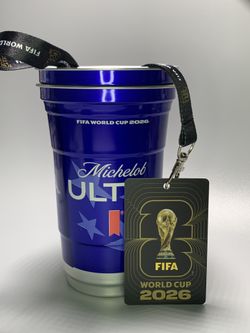 FIFA World Cup 2026 Cups & Official Lanyard -Fan ID Badge Black & Gold 2 Sided