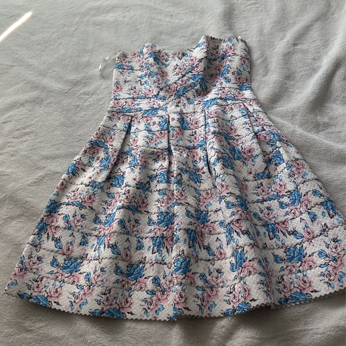 Cute Flowery Pink And blue Dress 