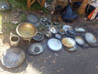 Silver plated and pewter items. Make offer for all. Will look great when shined up.