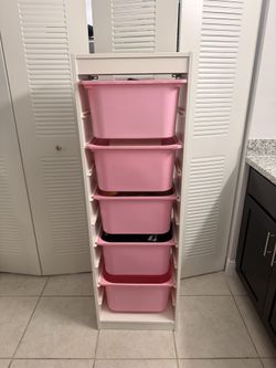 IKEA Trofast Storage With Pink Bins