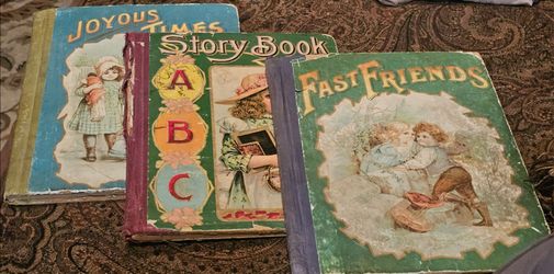 ERA1(contact info removed) Antique Children's Storybooks (Lot of 3)Perfect for Decor/Display/Readable 120 years old