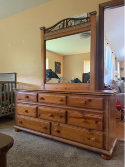 Beautiful Solid Wood Dresser with Mirror