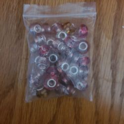 Pink And Orange Large Whole Beads