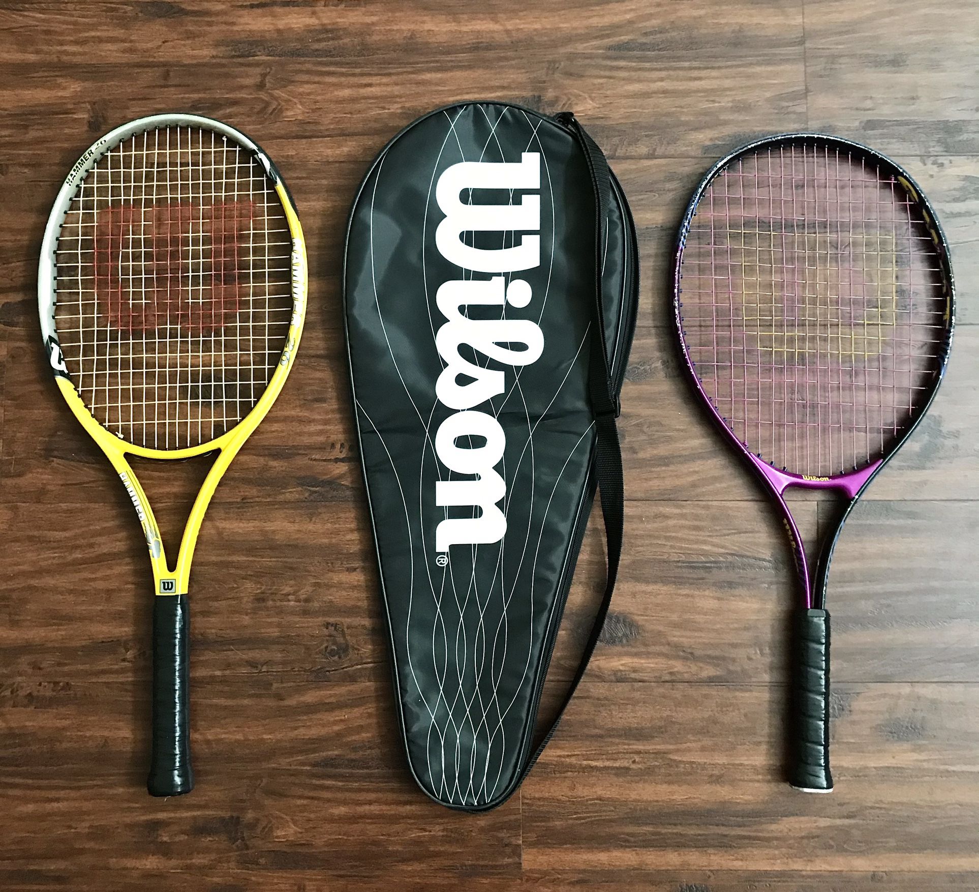 Set of 2 Wilson Tennis Rackets with Case 