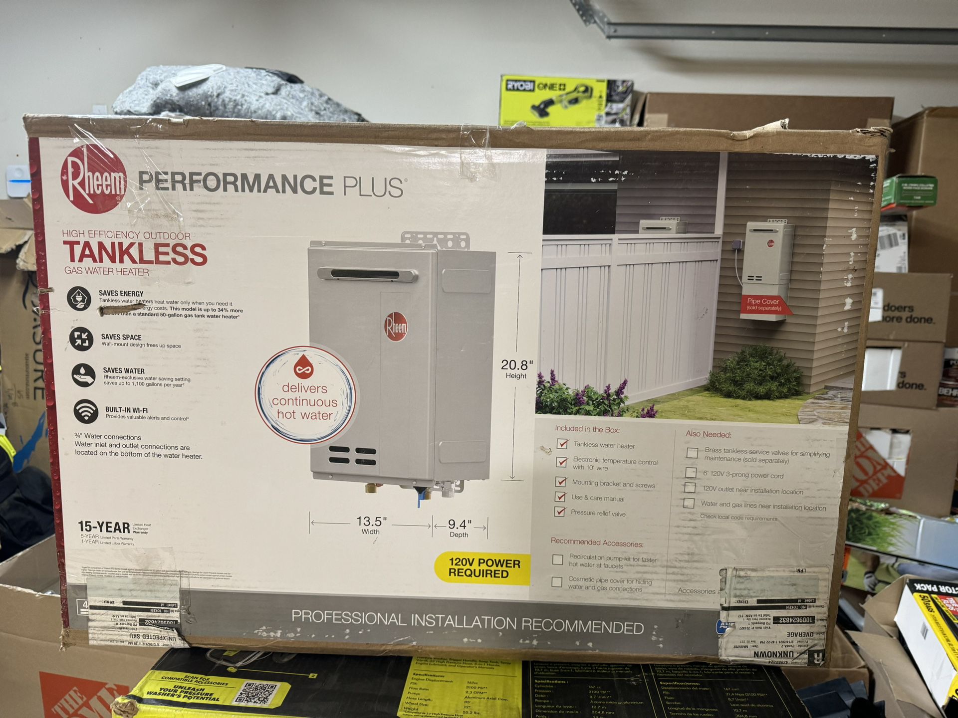 Performance Plus 9.5 GPM Natural Gas Outdoor Smart non-condensing Tankless Water Heater
