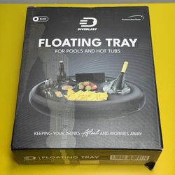Diveblast Floating Tray for Pools & Hot Tubs | Drink & Snack Holder | Black | Sealed