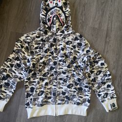 Bape white camo hoodie 