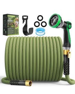 Non-Expandable Garden Hose 100 ft, Ultra Lightweight Flexible Water Hos