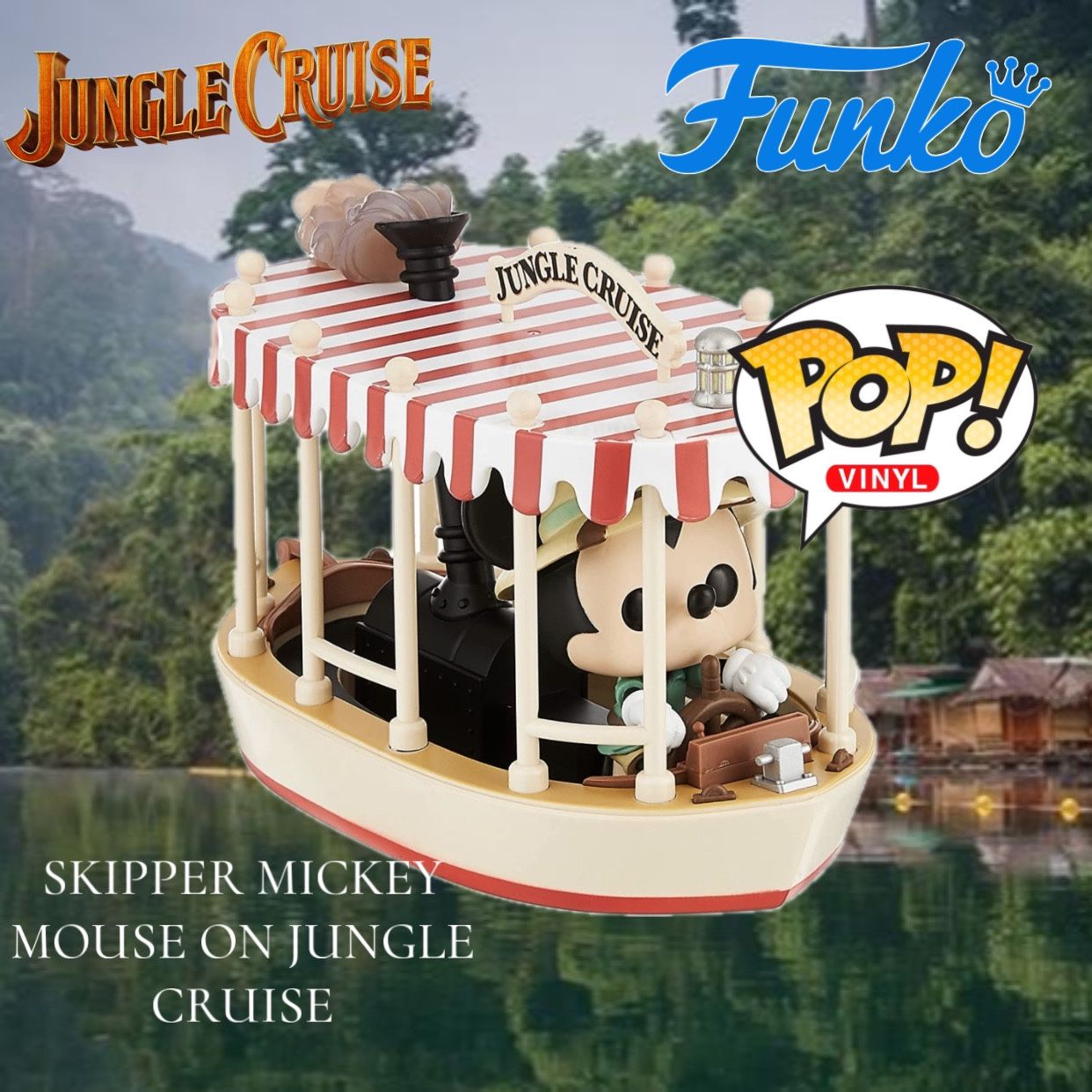(NEW) Funko POP! Rides: Jungle Cruise #104 Skipper Mickey with Boat
