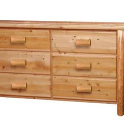 Wooden six drawer dresser