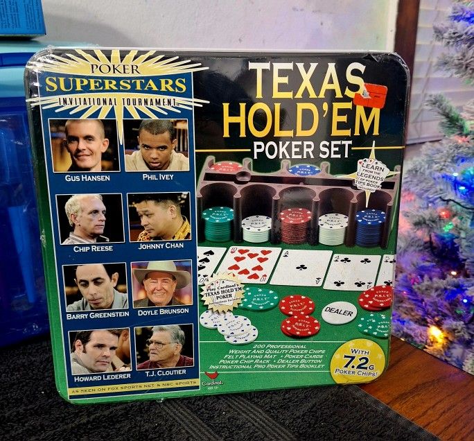 New! Superstars Texas Hold'em Poker Set - Poker Superstars Invitational Tournament w/7.2 G chips