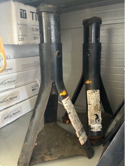 Pair of Vintage Tru-Cut 2-Ton Steel Jack Stands (Pin Style - Made in USA)