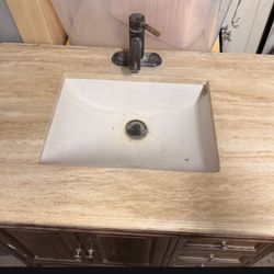 Elegant Kitchen and Bath 36 inch Single Bathroom Vanity Cabinet Set - Teak 