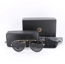 VERSACE VE2(contact info removed)/87 61-18mm 145 Dark Grey Aviator Lens Sunglasses (FPP012078)