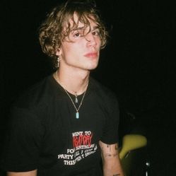 Vinnie Hacker Black White Purgatory BDay Merch Cropped Short Sleeve Graphic Tee
