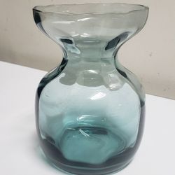 Vintage Blue Kastrup Holmegaard Bulb Vase Made in Denmark

