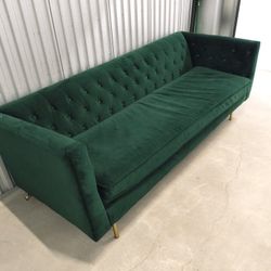 MEAN GREEN VELVET COUCH