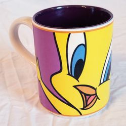 Vintage Official Warner Bros Tweety Bird Coffee Mug Looney Tunes Ceramic