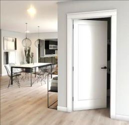 24 in. x 80 in. x 1-3/8 in. Shaker White Primed 1-Panel Solid Core Wood Interior Slab Door