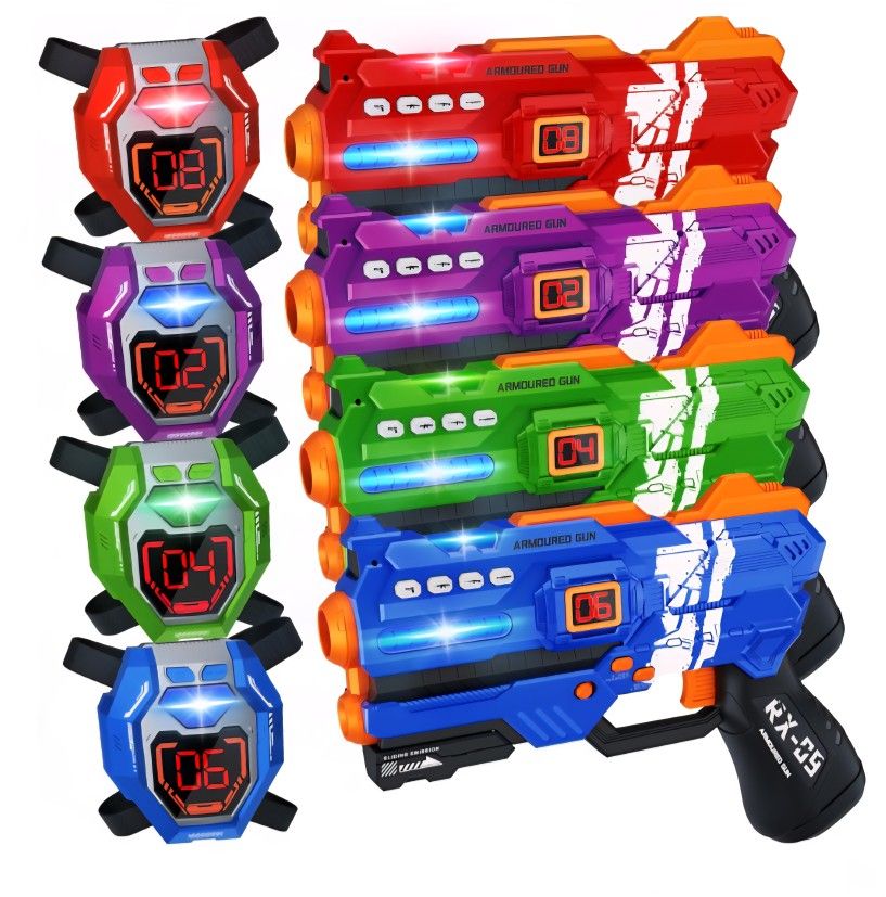 Laser Tag Guns Set of 4 Laser Tag Guns with Digital LED Score Display