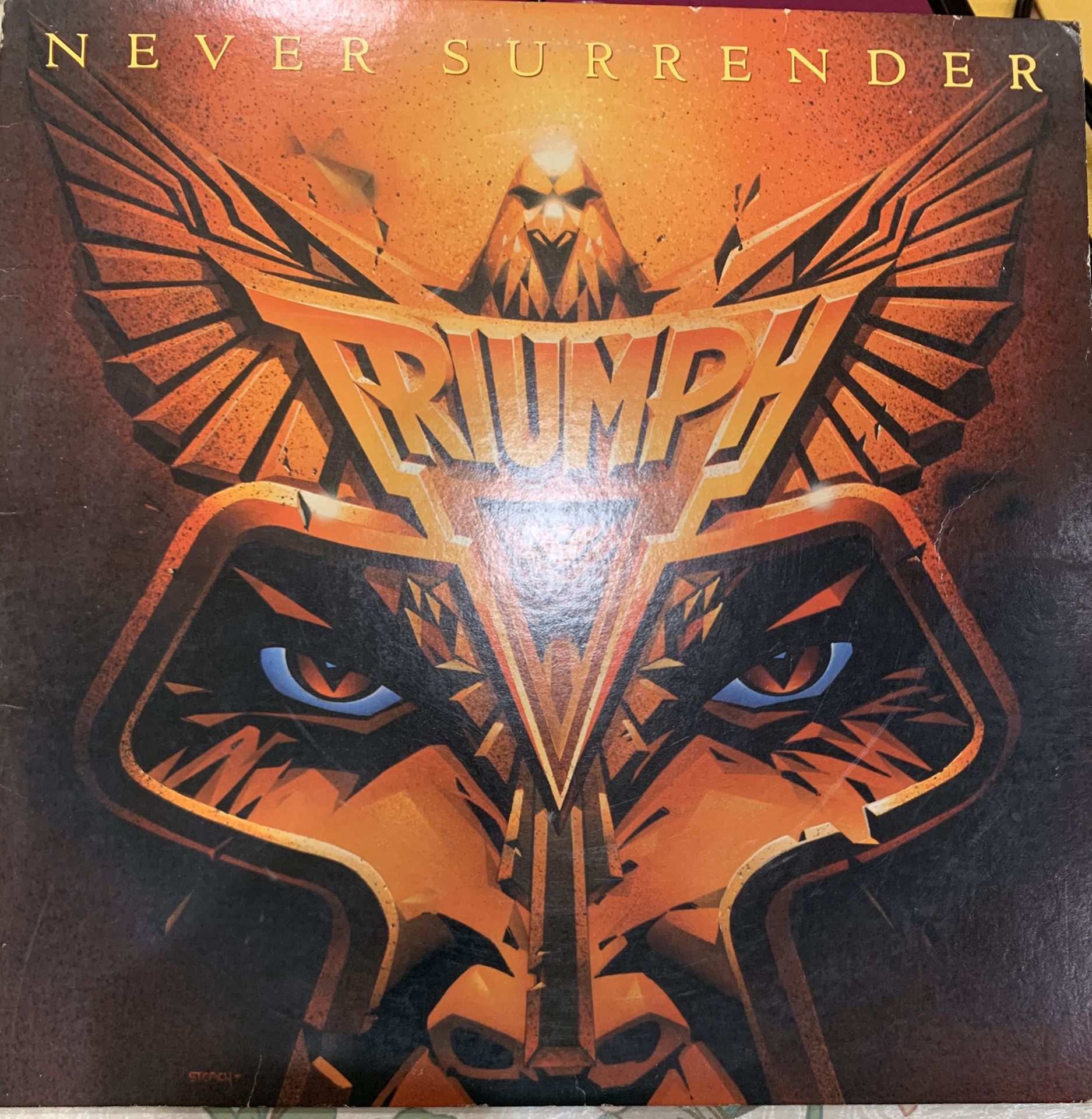 Triumph Never Surrender Label 1983 vinyl