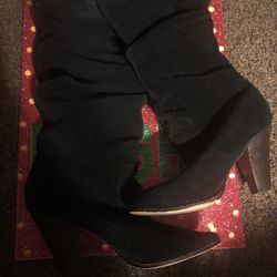 Women’s Suede Midcalf 3 Inch Heels Boots Size 9M