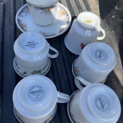 6 Mugs And 1 Plate Epoch Brand Good 