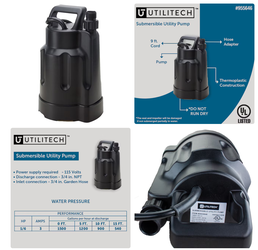 Utilitech 1/6-HP 115 -Volt 25.0-GPM Thermoplastic Submersible Utility Pump