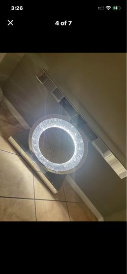 Light up crystal console table