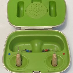 Phonak Audeo 0459 Hearing Aids Rechargeable W/ Charging Case Tested & Works (#614)