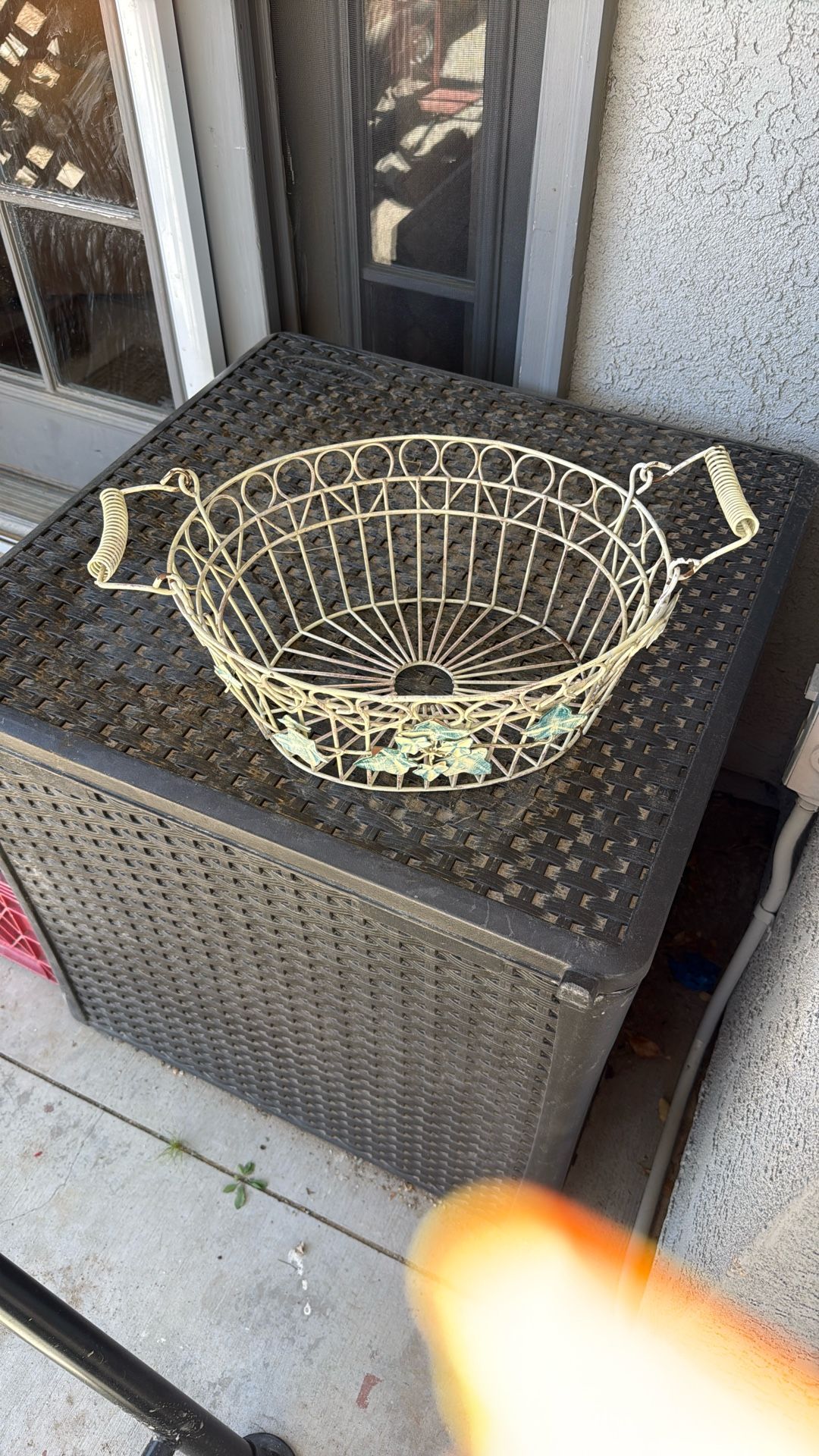 Beige Metal Basket