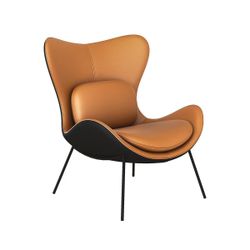 ❤️‍🔥 Leather Upholstered Wingback Accent Chair With Pillows for Office Living Room$299