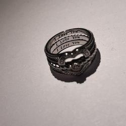 Vintage Sterling Silver 3 Piece ‘I Love You’ Rings 