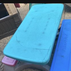 Kids Table And Water Bounce House 